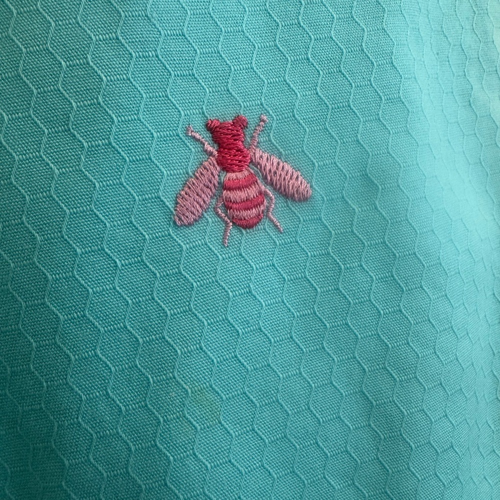Lilly Pulitzer Turquoise Pants with Pink Bees Embroidery - Picture 6 of 7